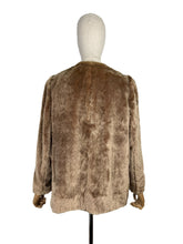 Load image into Gallery viewer, Original 1940&#39;s Faux Fur Brown Teddy Bear Edge to Edge Jacket - Bust 34 36
