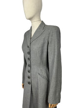 Load image into Gallery viewer, Original 1940&#39;s Grey Wool Princess Coat with Gorgeous Back Detail - Bust 36 37
