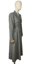 Load image into Gallery viewer, Original 1940&#39;s Grey Wool Princess Coat with Gorgeous Back Detail - Bust 36 37
