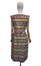 Load image into Gallery viewer, Original 1950's Cotton Wiggle Dress with Accent Bow Trim - Bust 38
