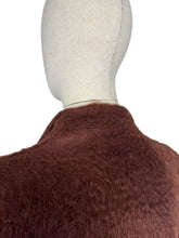 Load image into Gallery viewer, Original 1940&#39;s Faux Fur Dark Brown Teddy Bear Edge to Edge Jacket - Bust 36 38
