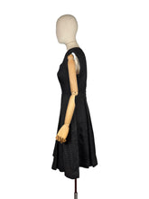 Load image into Gallery viewer, Original 1950's Black and Silver Textured Brocade Cocktail Dress - Bust 37
