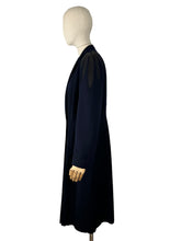 Load image into Gallery viewer, Original 1940&#39;s Navy Blue Medium Weight Wool Coat with Soutache Detail - Bust 38 40
