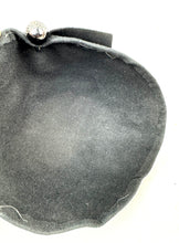 Load image into Gallery viewer, 1930’s Inky Black Felt Close Fitting Felt Hat with Art Deco Clear Paste Trim in a Good Size
