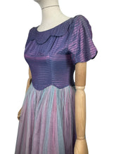 Load image into Gallery viewer, Original 1950&#39;s Purple and Pink Net Evening Dress with Scallop Detail - Bust 32 *
