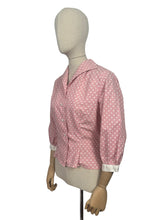 Load image into Gallery viewer, Original 1950’s Pink and White Polka Dot Lightweight Cotton Summer Jacket or Blouse - Bust 38
