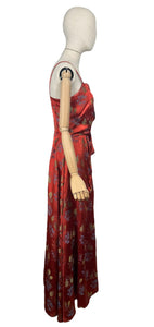 Original 1950's Flame Red Evening Dress by Lee Delman - Bust 38 39