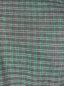 RESERVED FOR KATRINA - DO NOT BUY Original 1940’s Green and Grey Plaid Cotton Long Sleeved Belted Chore Dress with Pockets - Bust 38