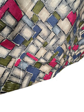 Load image into Gallery viewer, Original 1950’s Crisp Cotton Day Dress in Grey, Blue, Pink and Green - Bust
