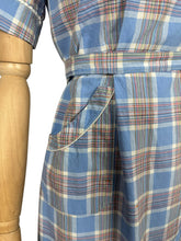 Load image into Gallery viewer, Original Early 1930&#39;s Blue, White, Red and Yellow Cotton Chore Dress - Bust 34 36
