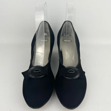 Load image into Gallery viewer, Original 1950&#39;s Black Suede Red Cross Court Shoes - Deadstock - Narrow UK 4 *
