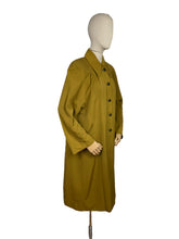 Load image into Gallery viewer, Original 1950&#39;s All Wool Gaberdine Dark Chartreuse Coat by Alligator - Bust 38
