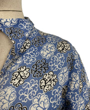 Load image into Gallery viewer, Original 1940&#39;s CC41 Heavy Linen Day Dress in Blue, Black and White - Bust 34

