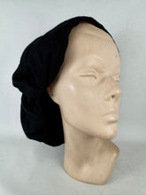 Load image into Gallery viewer, Original 1940's Black Wool Snood from Bergdorf Goodman The Plaza New York
