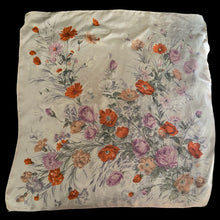 Load image into Gallery viewer, Original 1950&#39;s Floral Scarf in Orange and Purple - Great Headscarf for a Turban
