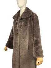 Load image into Gallery viewer, Original 1940's 1950's Faux Fur Coat with Large Single Button Fastening By John Fox
