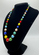 Load image into Gallery viewer, Original 1950&#39;s Mid Century Glass Harlequin Necklace in Vibrant Shades
