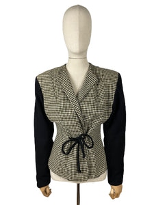 Original 1940’s Gimbel Brothers Black and White Check Jacket - Bust 36 38