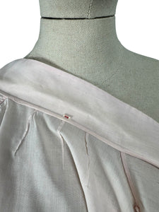 Original 1950's Baby Pink Fine Cotton Blouse with White Embroidery - Bust 36 *