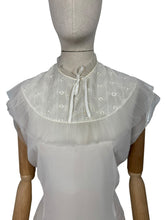 Load image into Gallery viewer, Original 1950&#39;s Sheer White Nylon Ruffle Blouse by &#39;The Claymar Reg&#39;d&#39; - Bust 37 39 *
