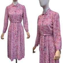 Load image into Gallery viewer, Original 1940’s Pink and White Floppy Cotton Belted Day Dress - Bust 36
