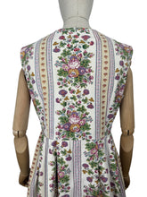 Load image into Gallery viewer, Original 1940&#39;s Thick Cotton Floral Stripe Sleeveless Chore Dress by Ritchwear - Bust 38 39
