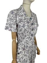 Load image into Gallery viewer, RESERVED DO NOT BUY Original 1940's CC41 Heavy Linen Novelty Print Belted Day Dress - Bust 34 35
