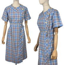Load image into Gallery viewer, Original Early 1930&#39;s Blue, White, Red and Yellow Cotton Chore Dress - Bust 34 36
