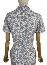 Load image into Gallery viewer, RESERVED DO NOT BUY Original 1940's CC41 Heavy Linen Novelty Print Belted Day Dress - Bust 34 35
