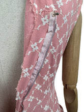 Load image into Gallery viewer, Original 1950&#39;s Pink and White Cotton Full Length Evening Dress with Pockets - Bust 36 *
