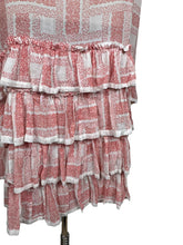 Load image into Gallery viewer, Original 1920's Volup Fine Cotton Lawn Two Tone Pink Floral Day Dress with Ruffles - Bust 46 *
