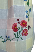 Load image into Gallery viewer, Original 1940's 1950's Check Apron in Pastel Shades - Embroidered and with Ric-rac Trim
