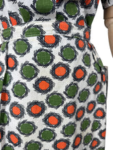 Load image into Gallery viewer, Original 1950&#39;s White, Orange, Green and Black Barkcloth Blouse and Skirt Suit - Bust 38 *
