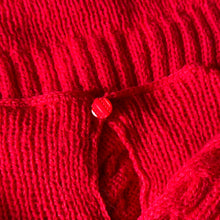 Load image into Gallery viewer, 1940&#39;s Reproduction Hand Knitted Cable Jumper in Christmas Red Pure Wool - Bust 32 33 34 35 36
