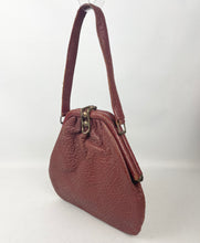 Load image into Gallery viewer, Original 1930’s Rust Leather Bag with Single Handle and Clip Clasp *
