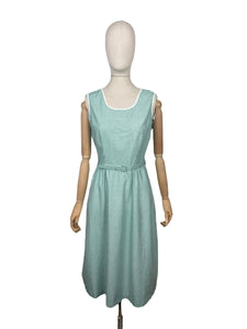 Original 1950's Green and White Check Three Piece Dress, Bolero and Belt Set by Kerrybrooke - Bust 38