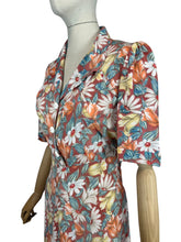 Load image into Gallery viewer, Original 1940's Home Sewn Floral Crepe Day Dress - Bust 34 36
