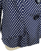 Load image into Gallery viewer, Original 1940's REMBRANDT Navy and White Square Dot Jacket with Contrast Collar - Bust 38 *
