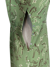 Load image into Gallery viewer, Original 1930's 1940's Novelty Print Green Crepe Day Dress with Horses and Fences Print - Bust 32 34 *
