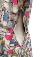 Load image into Gallery viewer, Original 1950’s Crisp Cotton Day Dress in Grey, Blue, Pink and Green - Bust
