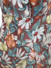 Load image into Gallery viewer, Original 1940's Home Sewn Floral Crepe Day Dress - Bust 34 36
