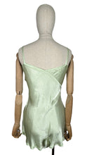 Load image into Gallery viewer, Original 1940’s CC41 Spring Green Satin Step In with Embroidery - Bust 34” *
