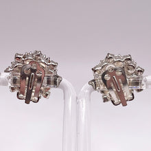 Load image into Gallery viewer, Original 1950&#39;s Claw Set Clear Paste Flower Clip-on Earrings
