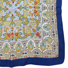 Load image into Gallery viewer, Original 1940&#39;s or 1950&#39;s Soft Crepe Scarf in Pale Grey with Paisley Print - Great Headscarf

