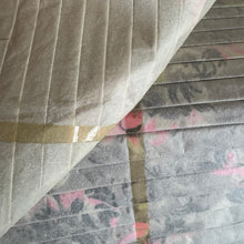 Load image into Gallery viewer, Original 1950's Nylon Floral Dressmaking Fabric in Grey, White, Pink, Black and Yellow - Pleated

