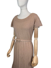 Load image into Gallery viewer, Original 1950's Mink Brown Barbara Carol New York Three Piece Dress, Cardigan and Belt Knit Set - Bust 36 38 *
