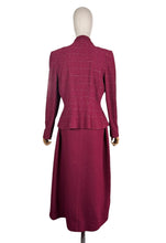 Load image into Gallery viewer, Original 1940's Salta New York Burgundy Boucle Wool Suit in Burgundy, Black and White Check - Bust 40
