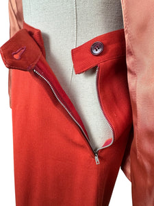 Original 1940's Lightweight Red Wool Suit by Strauss-Hirshberg's - Bust 40