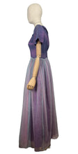 Load image into Gallery viewer, Original 1950&#39;s Purple and Pink Net Evening Dress with Scallop Detail - Bust 32 *
