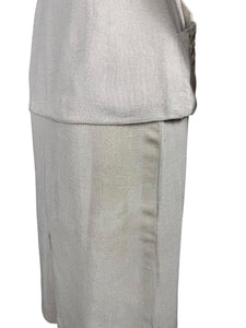Original 1940's or 1950's Moygashel Linen Summer Suit with Beading and Soutache - Bust 34 35 *
